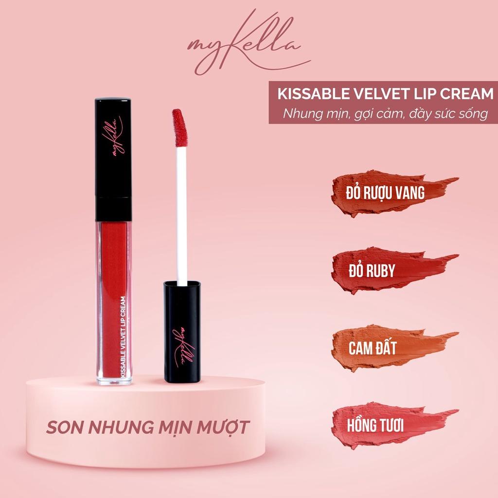 Son Nhung myKella Chất Nhung Mịn Mượt, Dưỡng Môi Nhẹ Tênh - KISSABLE VELVET LIP CREAM 5ml