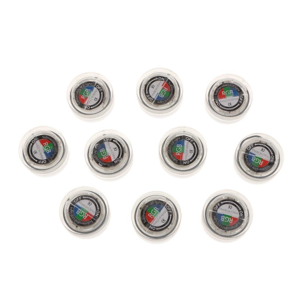 10 Pieces Waterproof Submersible LED Tea Lights Underwater Light Warm White