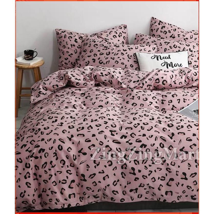 Bộ Ga Gối Poly Beo Hồng | Bộ Drap giường Ga trải giường - ZingZingMart