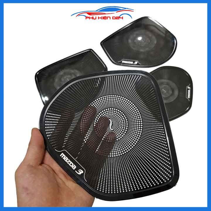 Bộ ốp màng loa vân Titan cho xe Mazda 3 2016-2017-2018-2019 chống xước trang trí nội thất ô tô