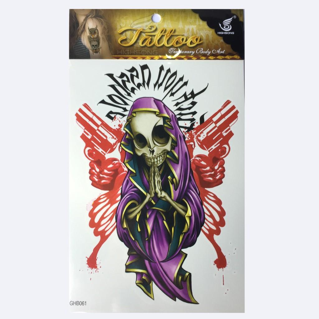 Hình xăm tattoo Halloween kích thước 20cm x 14cm