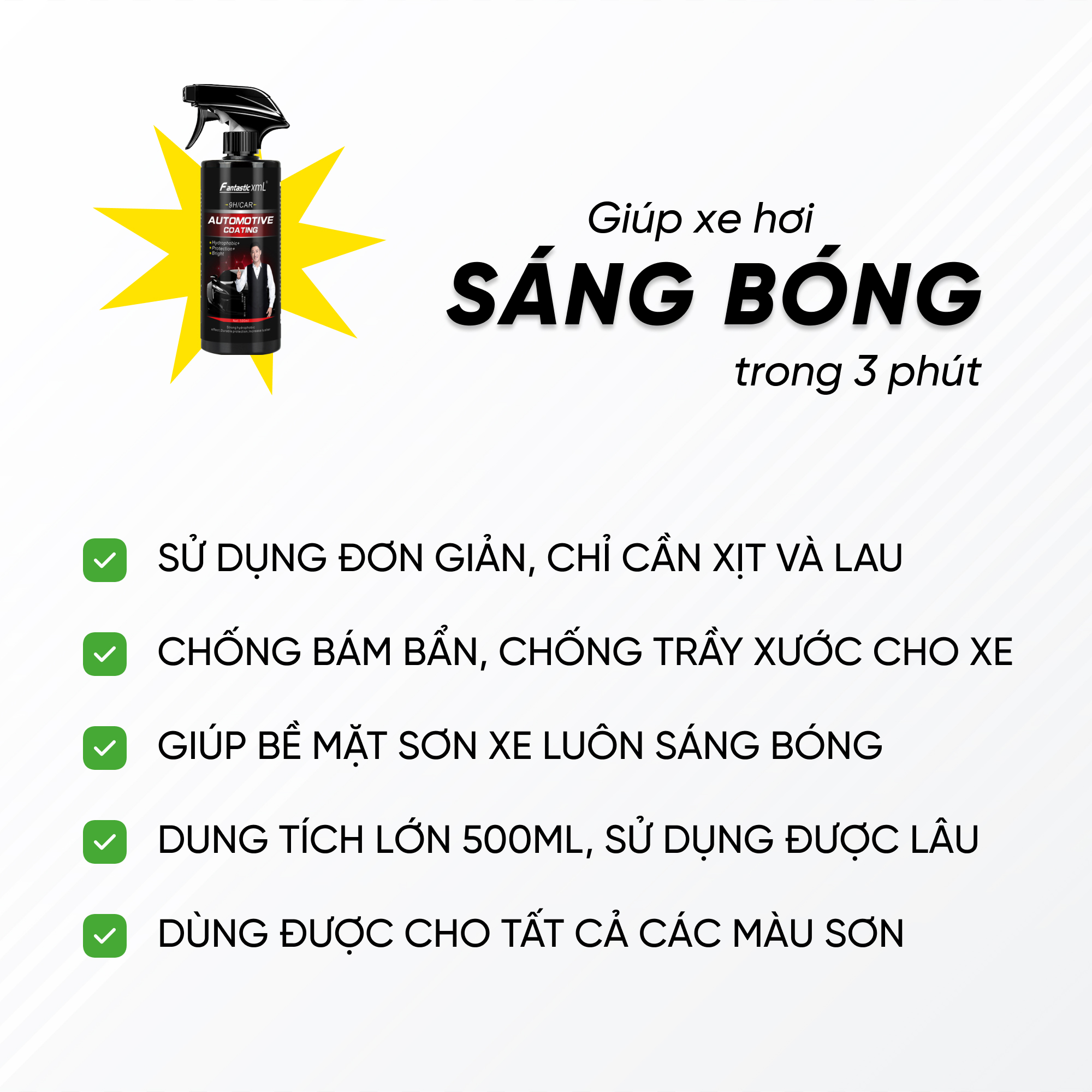 DẦU SÁP NANO CNJ PHỦ BÓNG XE Hơi Xe Máy hiệu quả