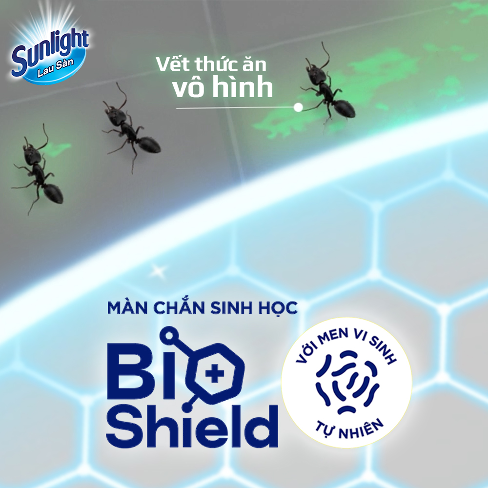 Nước Lau Sàn Sunlight BIOSHIELD Ngăn Côn Trùng Hiệu Quả Hương Chanh Yuzu &amp; Sả Túi 3.4KG