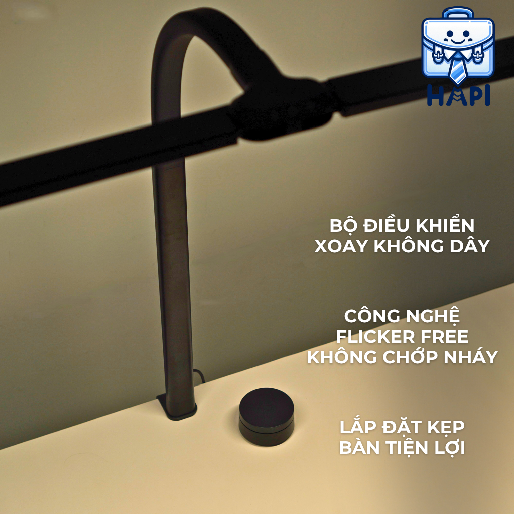 Đèn chiếu sáng kẹp bàn HyperWork Luna HPW-DL01 có núm điều khiển