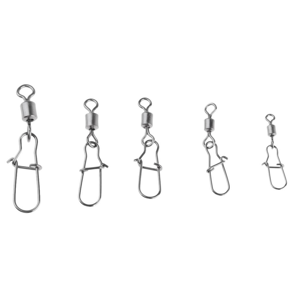 220pcs Stainless Steel Fishing Rolling Swivels with Duolock Snaps Connector