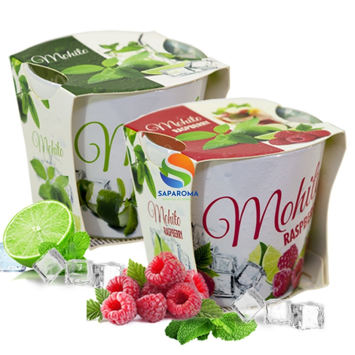 Combo 2 ly nến thơm tinh dầu Bartek Mohito 115g - hương bạc hà, nến trang trí, thơm phòng, thư giãn, khử mùi