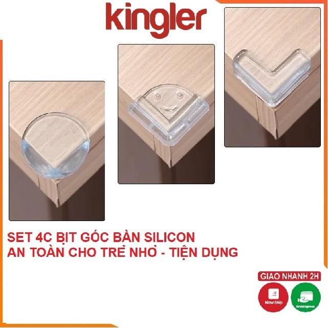 Set 4 Miếng Silicon Bịt Góc Bàn Bảo Vệ An Toàn Cho Bé, Miếng Bọc Góc Bàn Trong Suốt, An Toàn, Tiện Dụng. Kingler 5500
