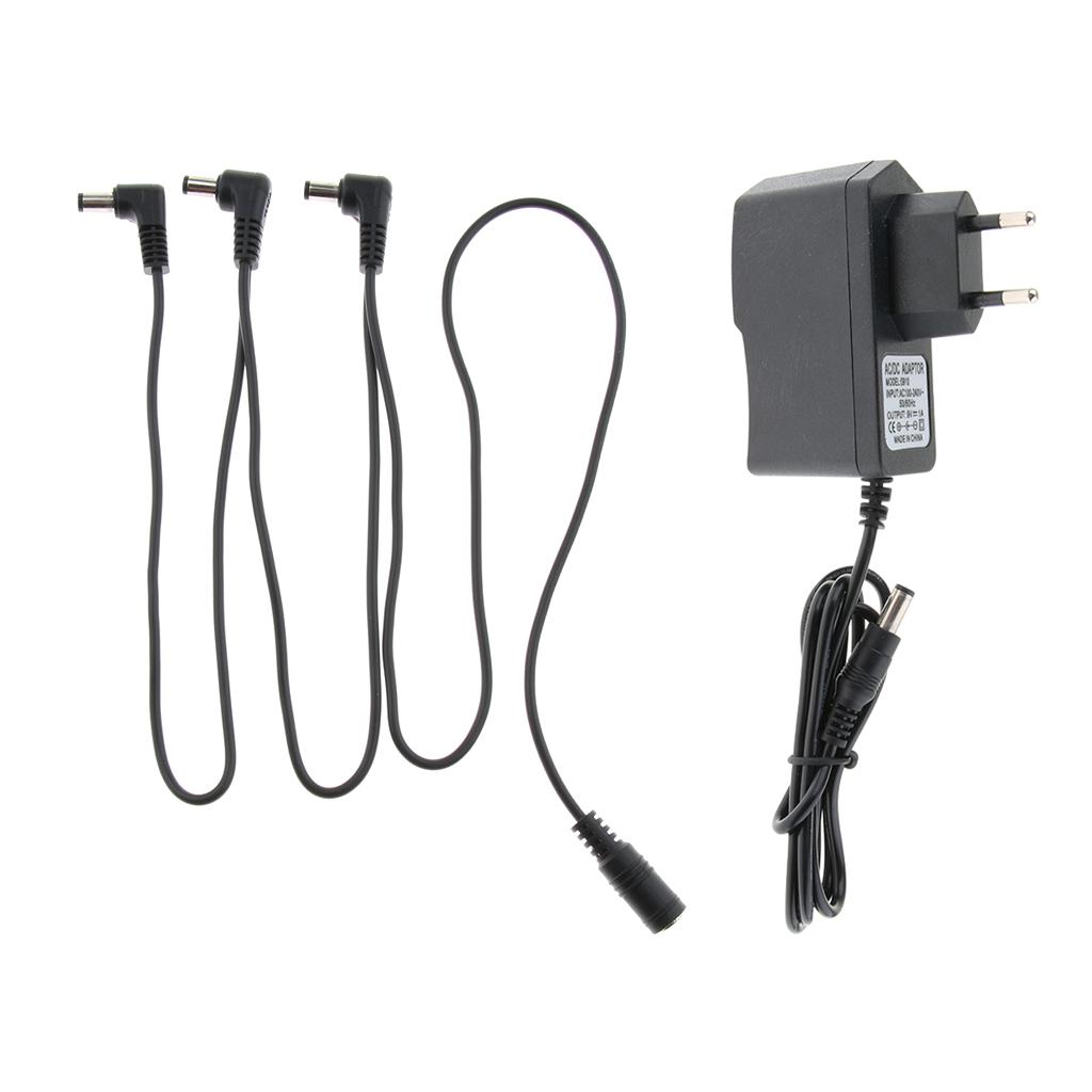 EU Standard Guitar Effector Power Supply Adapter Charger Cable Parts
