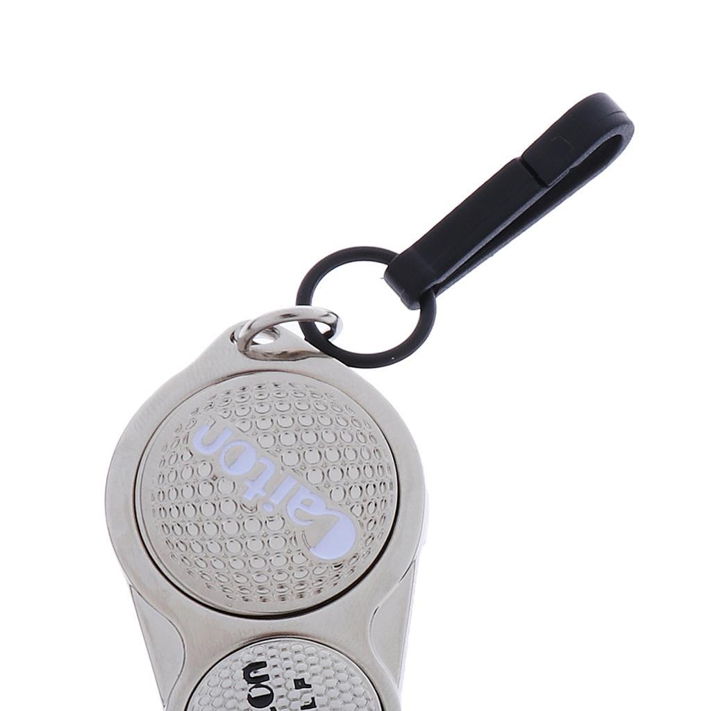 2 Pieces Sturdy Clip-on Golf Divot Tool Repair Tool with Magnetic Ball Marker Golf Accessories