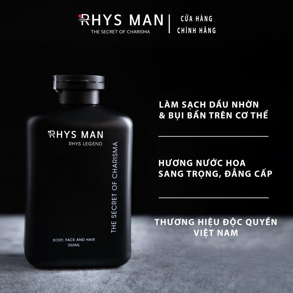 2 Chai - Sữa tắm gội nam 3in1 Legend 350ml &amp; Dung dịch vệ sinh nam bạc hà Rhys Ultimate 100ml RHYSMAN - Hàng chính hãng