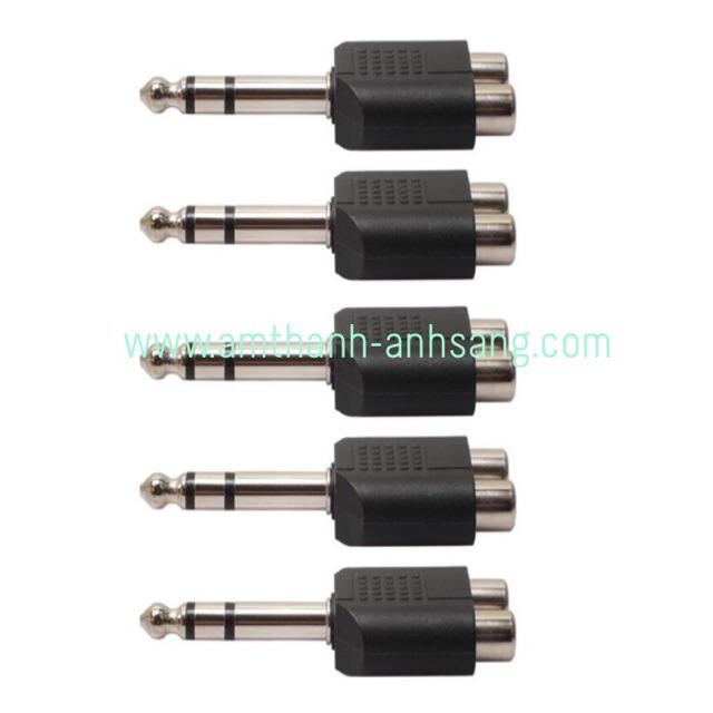 Jack chuyển 6.5 ly ra 2 đầu hoa sen, 01 cái rắc chuyển av ra 6 ly stereo, rắc chuyển 6.35mm sang hoa sen