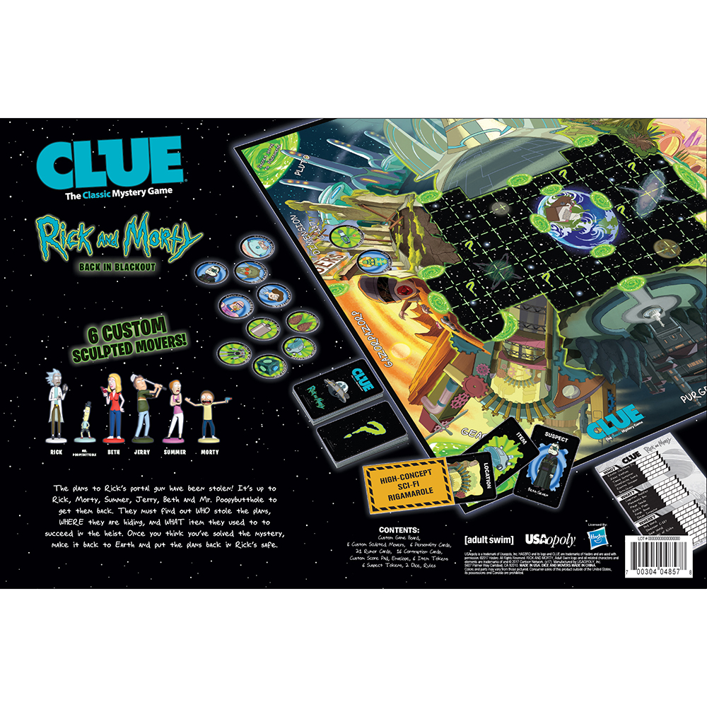 Bộ Board Game Giải Trí Rick &amp; Morty Cluedo Trò Chơi Phá Án Hiện Đại