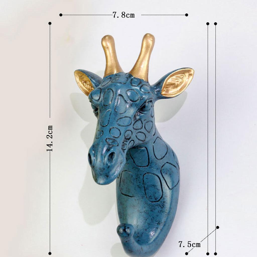 3Pcs Resin Animal Giraffe Head Hook Bags Purse Towels Coat Key Wall Hanger