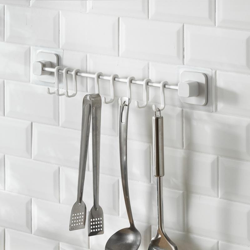 Giá Rẻ Đục Lỗ Treo Tường Giá Treo Đơn Giản Với 8 Móc Tự Do Di Chuyển Được Móc Treo Dao Kéo Móc Vật Dụng Nhà Bếp Cho Dropshipping