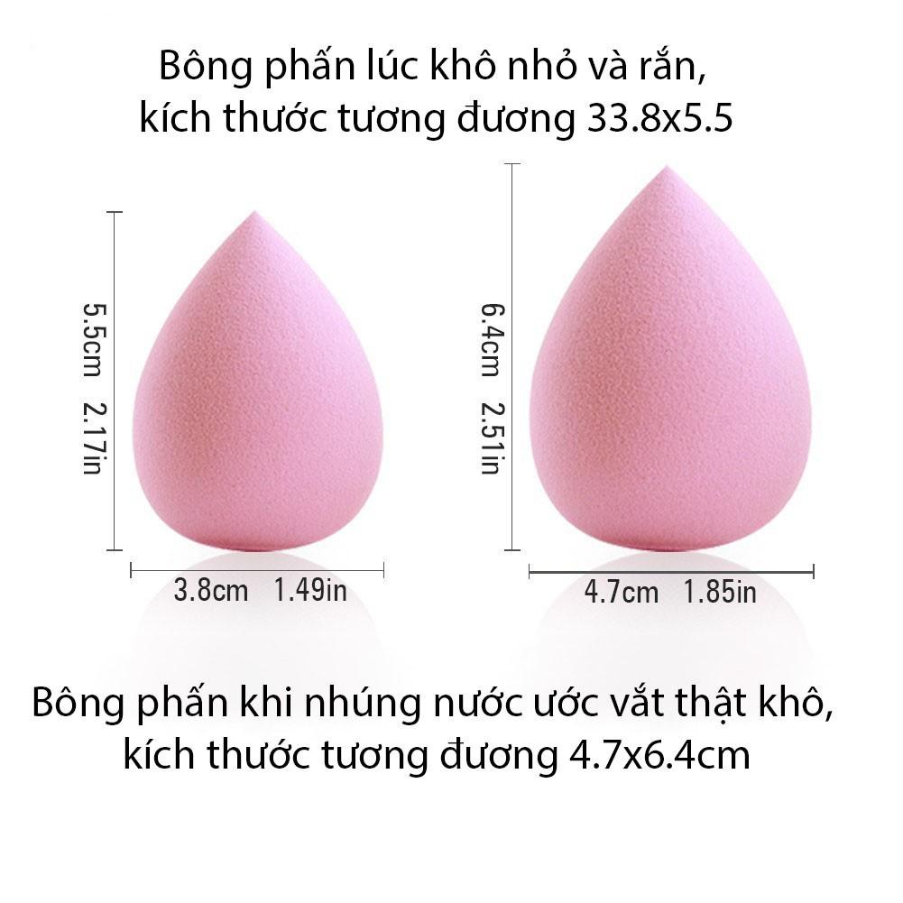 Hộp 4 miếng bông trang điểm hình giọt nước, bông tán phấn siêu đáng yêu, cute