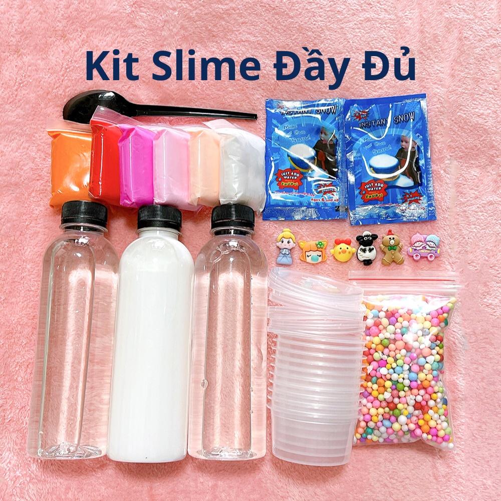 Bộ Kit Làm Slime Bơ Slime Mây Clear Slime Tổng Hợp Món Đầy Đủ Nhất - Tặng Kèm Charm