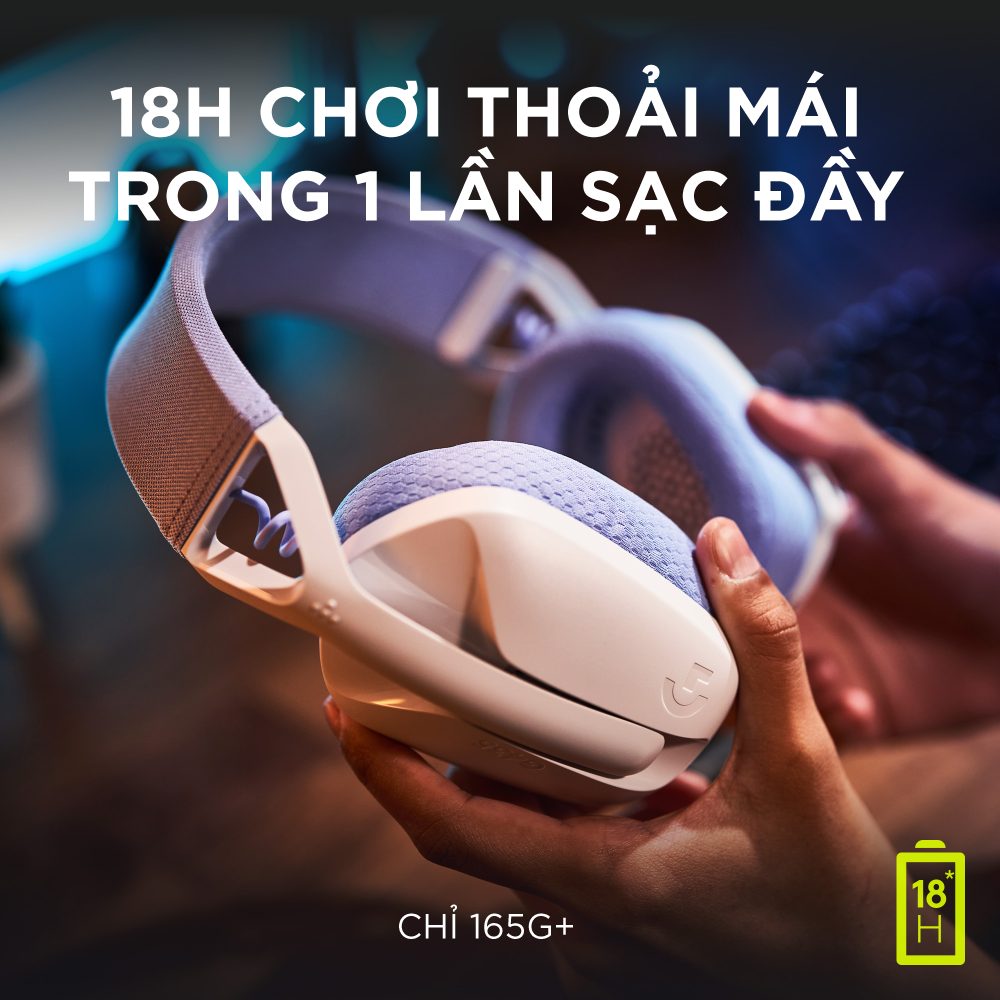 Tai nghe game không dây Bluetooth và Lighspeed Logitech G435 – Mic ảo tích hợp, nhẹ, tương thích PC, Điện thoại, PS4, PS5 - Màu