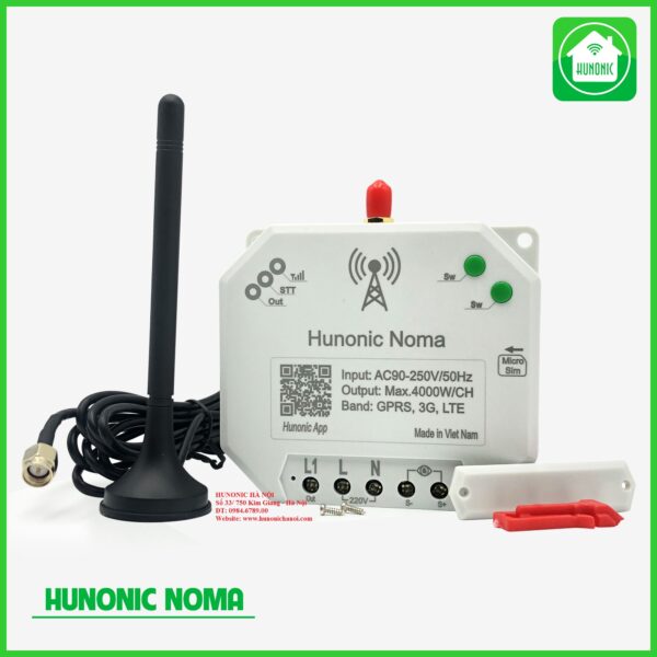 Công tắc HUNONIC NOMA - Điều khiển các thiết bị qua sóng điện thoại, không cần Wifi [CHÍNH HÃNG]