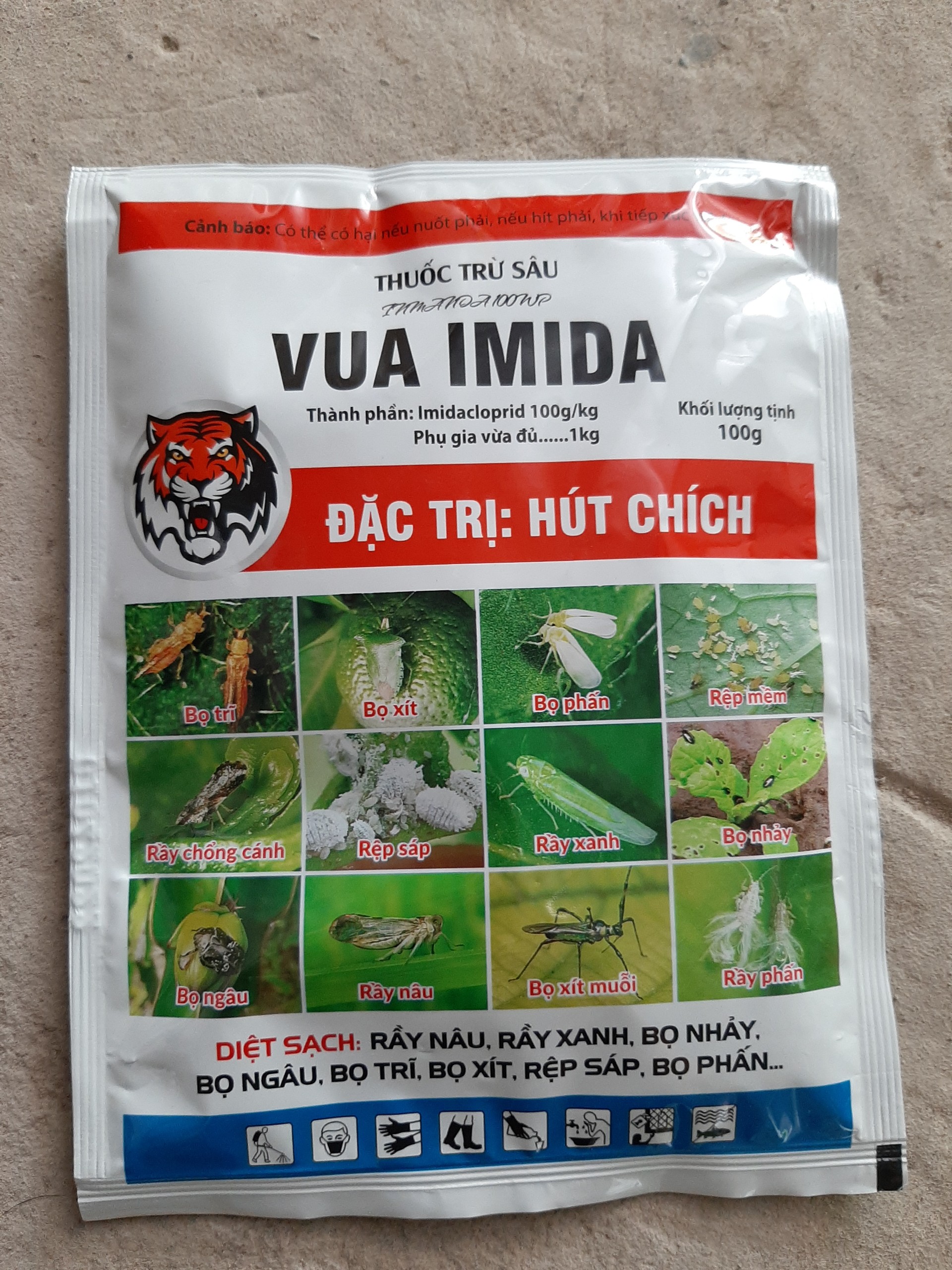 Thuốc trừ sâu Vua imada gói 100g Diệt sạch chích hút, bọ trĩ, rầy nâu, rầy xanh