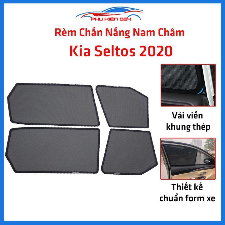 Bộ 4 rèm chắn nắng nam châm Seltos 2020 khung cố định chống tia UV