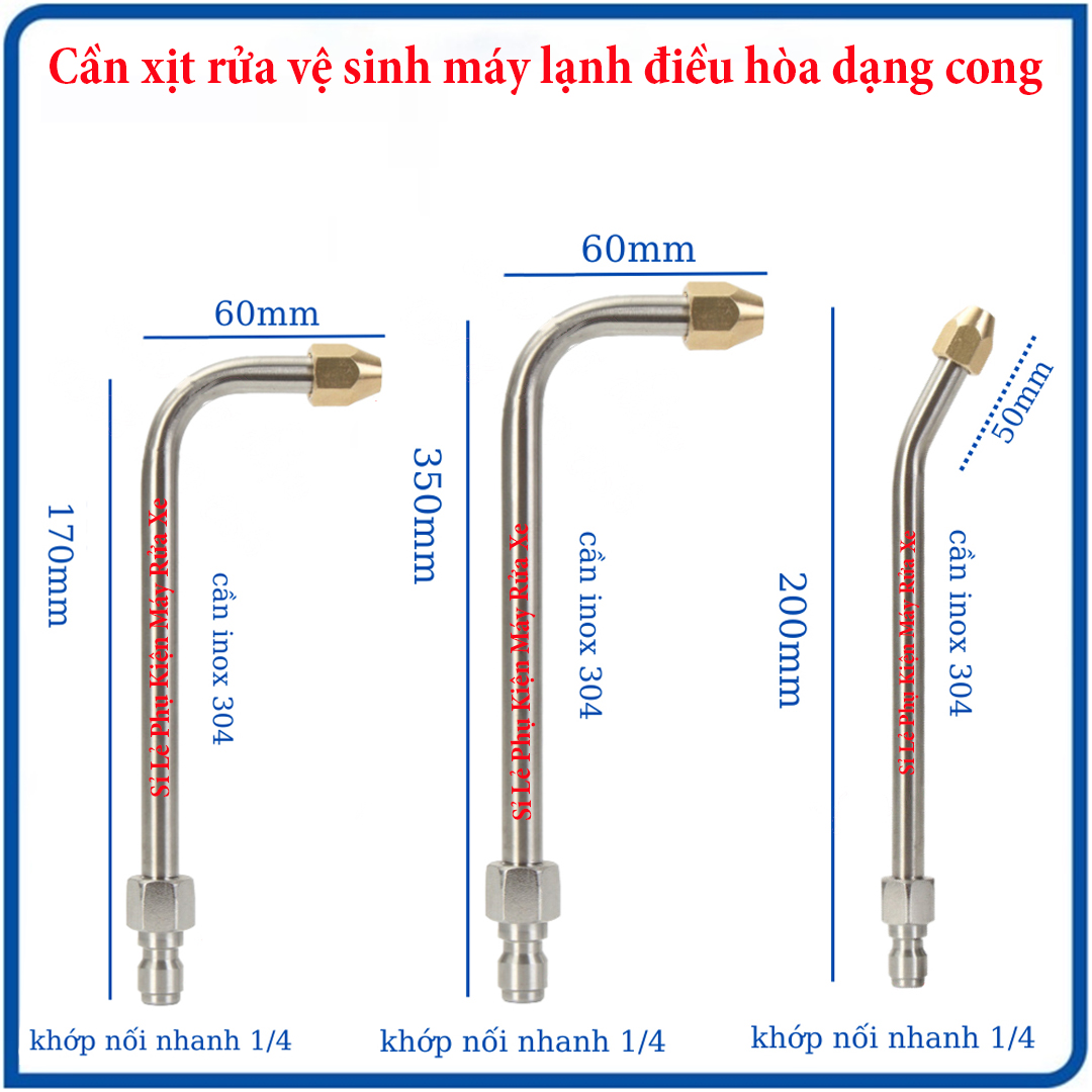 Cần xịt vệ sinh máy lạnh điều hòa dạng cong gắn dây rửa xe ren 22mm thông dụng