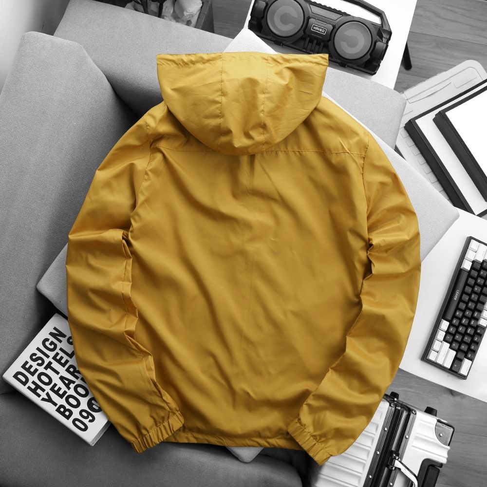 Áo khoác nam 2 mặt Simple Basic, chống tia UV, trượt nước, siêu nhẹ, mau khô, thoáng mát, tiện lợi, màu xám, vàng