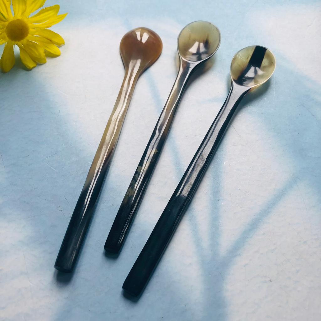 Thìa/Muỗng Sừng Dài 19x3 cm, Thìa Ăn Soup, Chè, Sữa Chua, Khuấy Cà Phê,Sinh Tố Chụp Ảnh Decor Xinh Xắn
