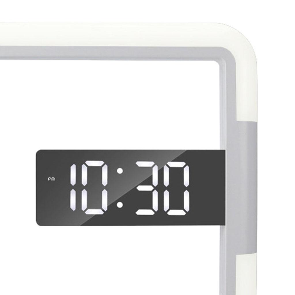 LED Wall Clock, Remote Control Digital Wall Clock Mirror Display Wall Clock with Alarm, Snooze, Temperature Display and 7 color Changing Nightlight