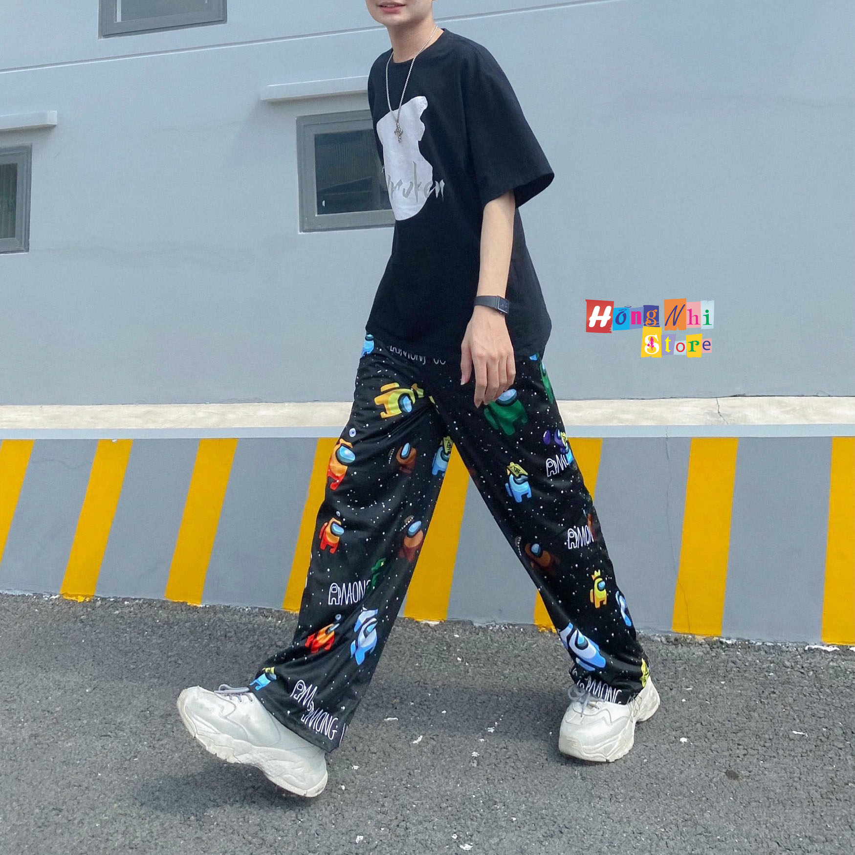 Quần Hoạt Hình Dài Ống Rộng Vũ Trụ AMONG US Cartoon Pant V2 Oversize Ulzzang Unisex - MM