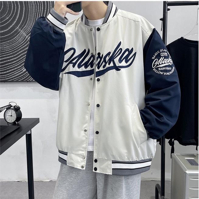 Áo Bomber Bóng Chày 2 Lớp Alaska Cao Cấp,Áo Khoác Varsity 2 Lớp Phong Cách Hàn Quốc