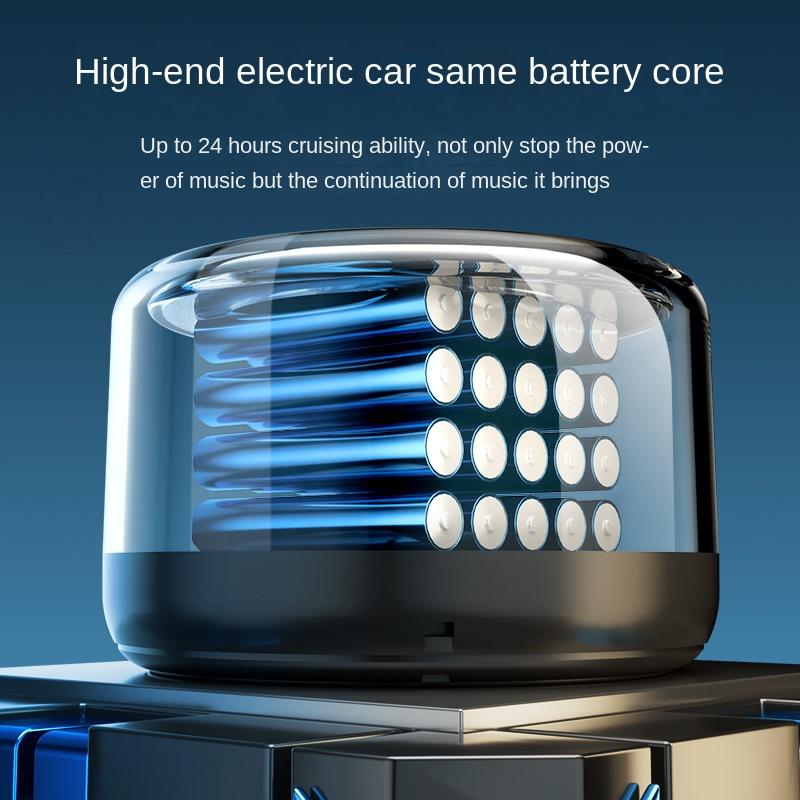 Điện thoại di động Bluetooth Loa chất lượng cao Đèn đầy màu sắc Không dây Hộp âm thanh nhỏ Subwofer Subwa di động Home Tác động Mini Quà tặng Color: Black with 8G