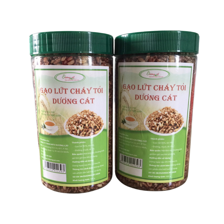 Combo 2 hủ gạo lứt cháy tỏi Dương Cát 300gr