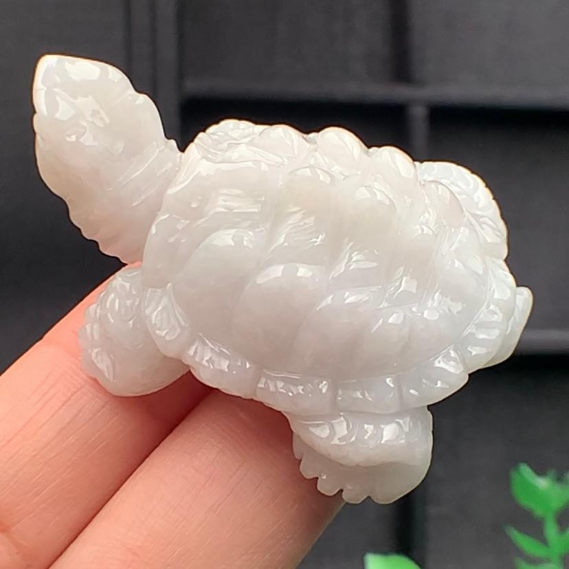 Thọ quy bạch Ngọc phỉ thúy tự nhiên