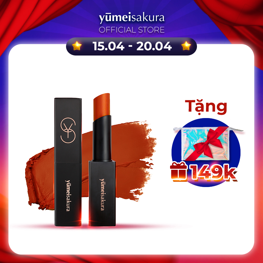 Son Lì Mịn Yumeisakura Matte Revolution Siêu Dưỡng màu Cam Cháy YMS12 3.5gr