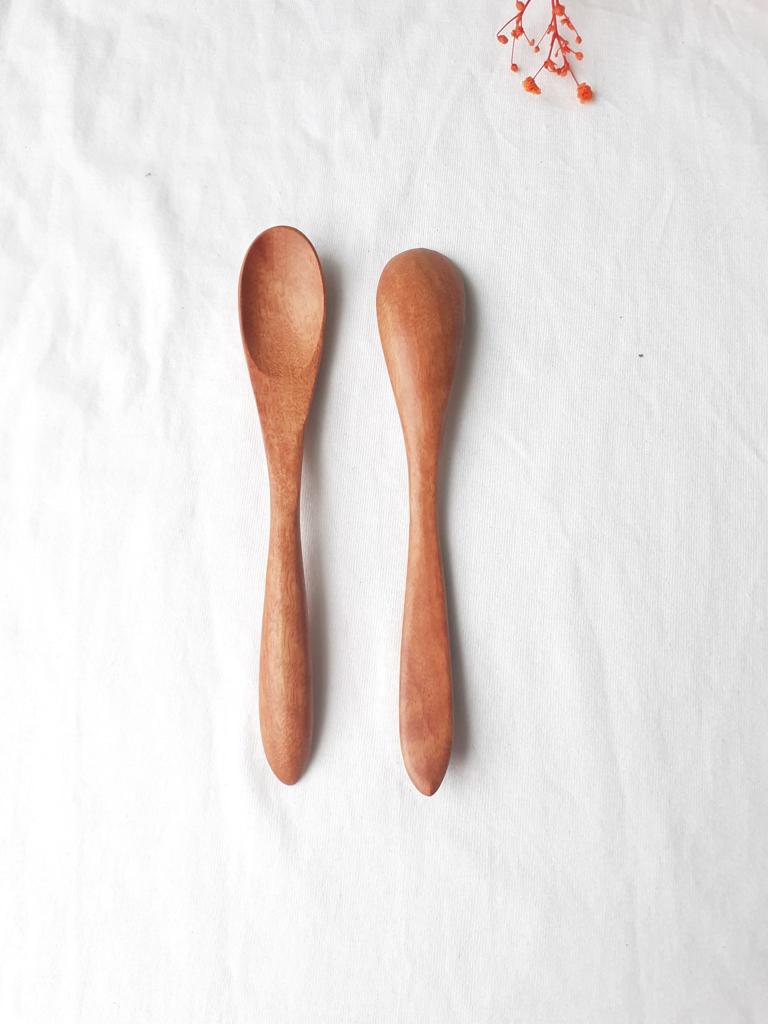 Bộ 6 thìa, muỗng gỗ nhãn nhỏ màu nâu 12 cm x 2 cm