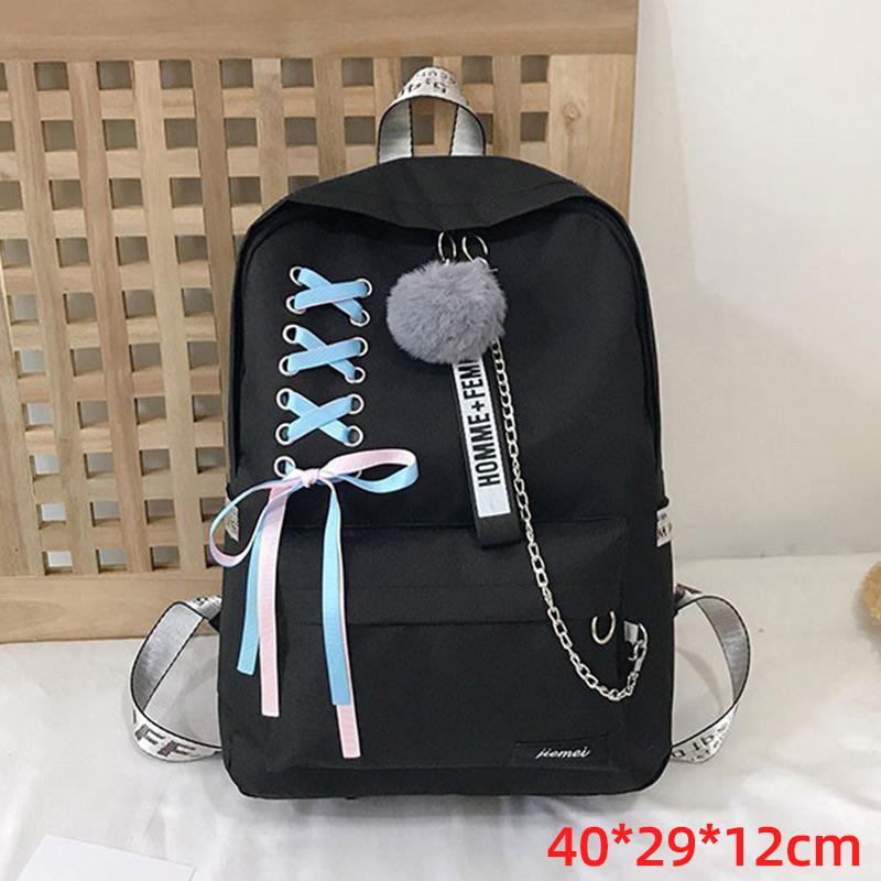 Bộ 4 Ba Lô Đi Học Nữ Thời Trang Nơ Trường Túi Cho Bé Gái Trẻ Em Túi Trẻ Em Schoolbag Cổ Túi Đeo Vai