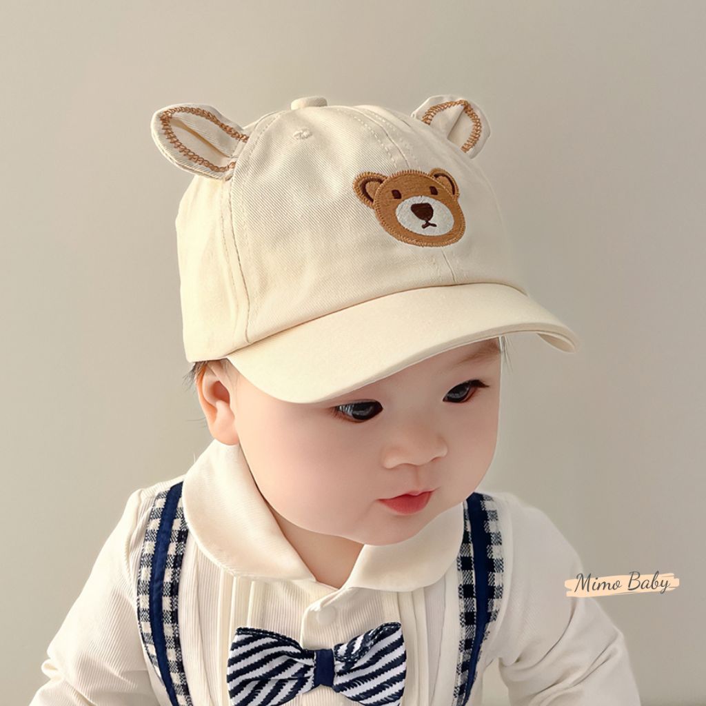 Mũ nón lưỡi trai gắn tai gấu đáng yêu cho bé MH226 Mimo Baby