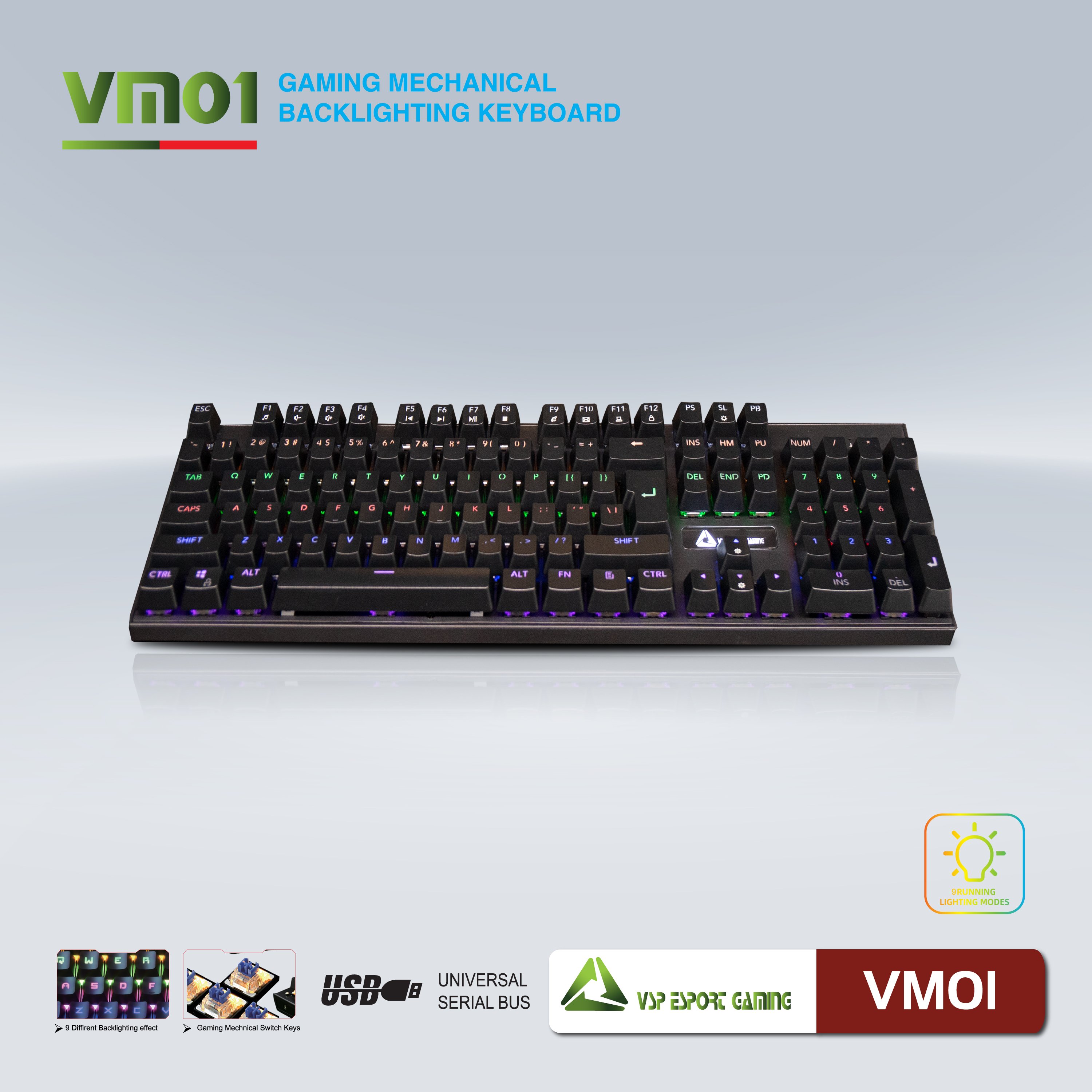 Bàn phím VSP eSport Gaming VM01 - JL - HÀNG CHÍNH HÃNG