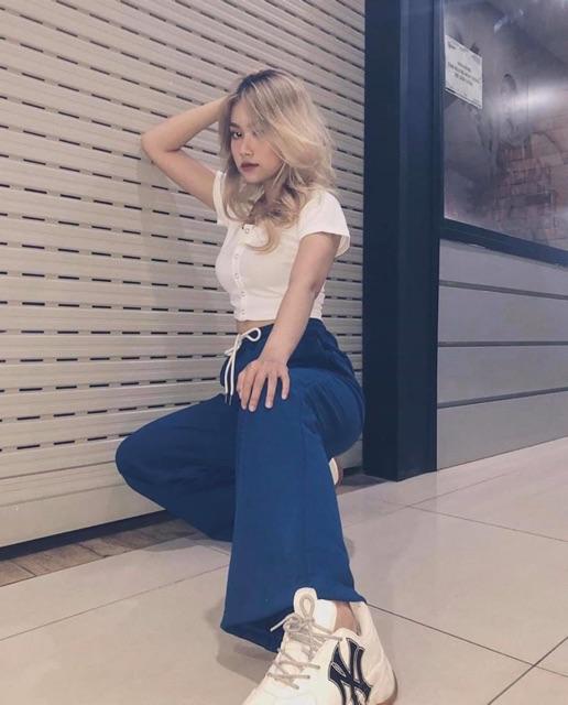 ÁO CROPTOP NÚT BẤM TAY NGẮN GÂN XỊN