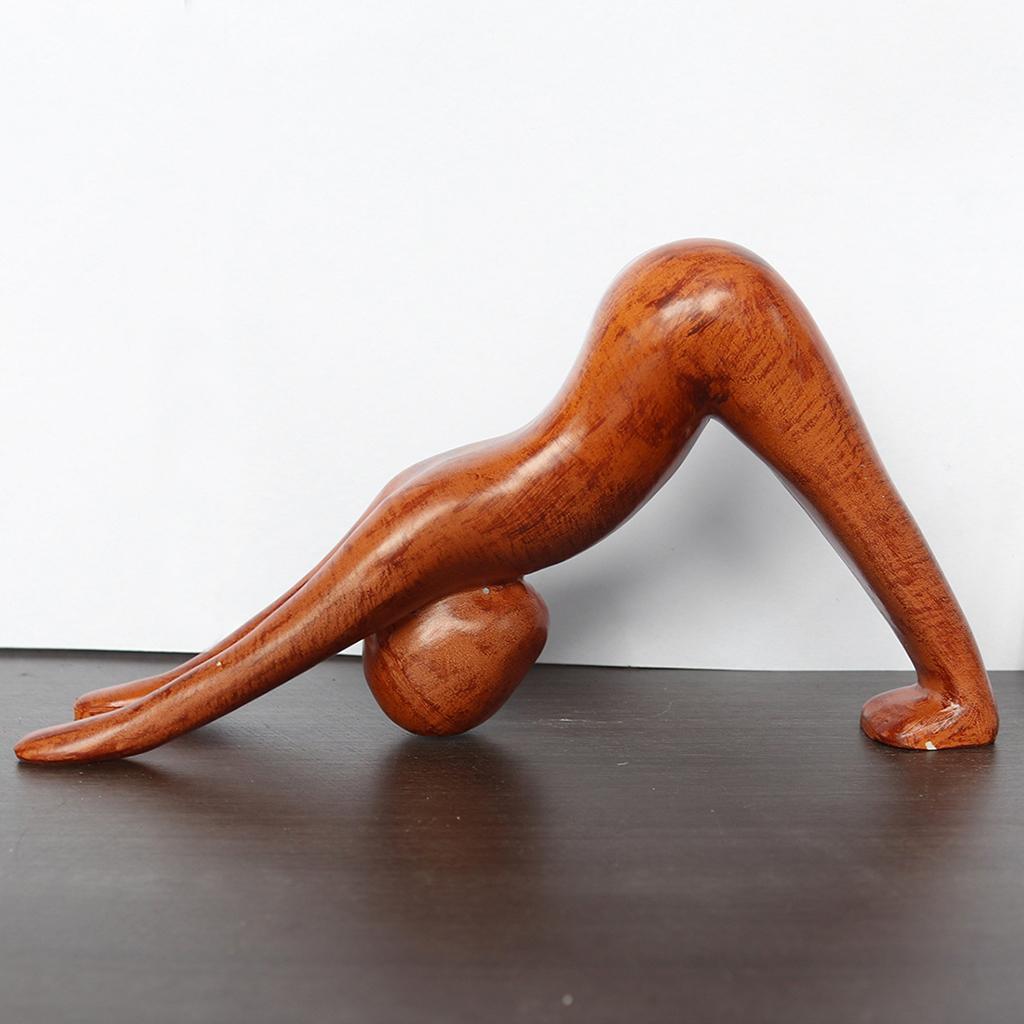 2x Female Yoga Statue Sculpture Figure Figurines Tabletop Yoga Studio Decor