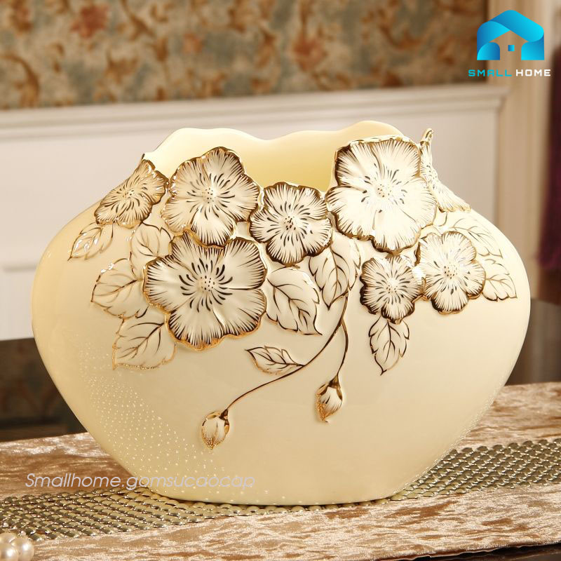 Bình gốm thiết kế sang trọng, cổ điển trang trí Coram in Vaso Châu Âu