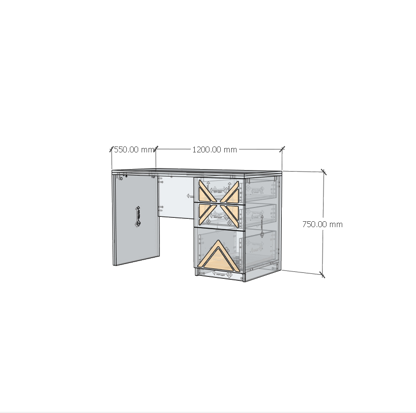 [Happy Home Furniture] CHARIS, Bàn làm việc 3 ngăn kéo, 120cm x 55cm x 75cm ( DxRxC), BAN_068