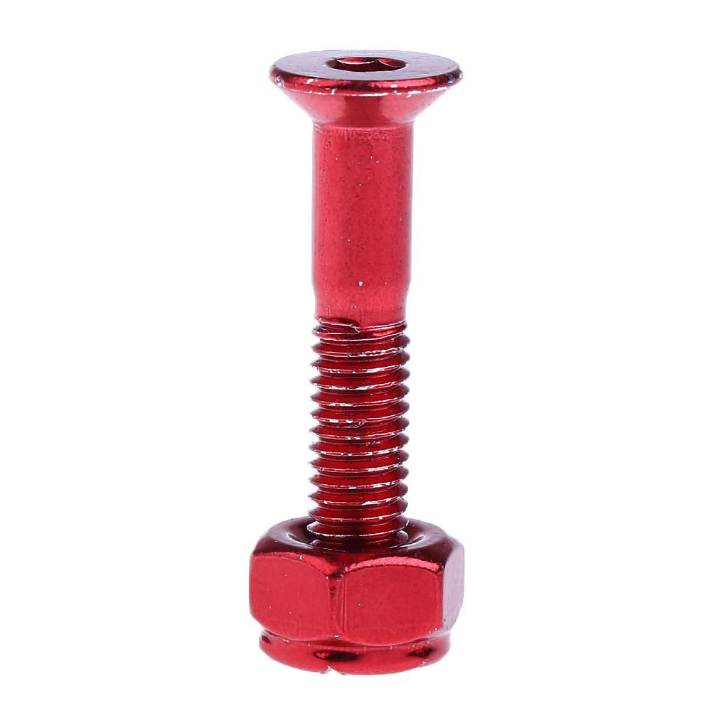 2x8pcs Replacement Skateboard Truck Hardware Set Longboard Screws Bolts Red