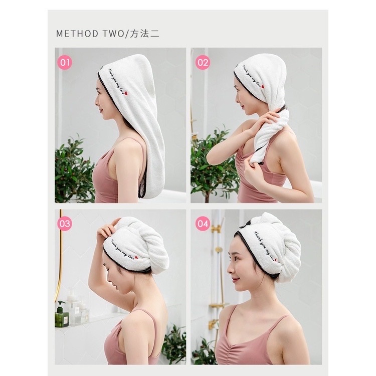 Khăn quấn khô tóc ,mẫu mới . vải cotton mềm ,siêu thấm hút ,quấn ủ tóc quấn tóc khô siêu nhanh