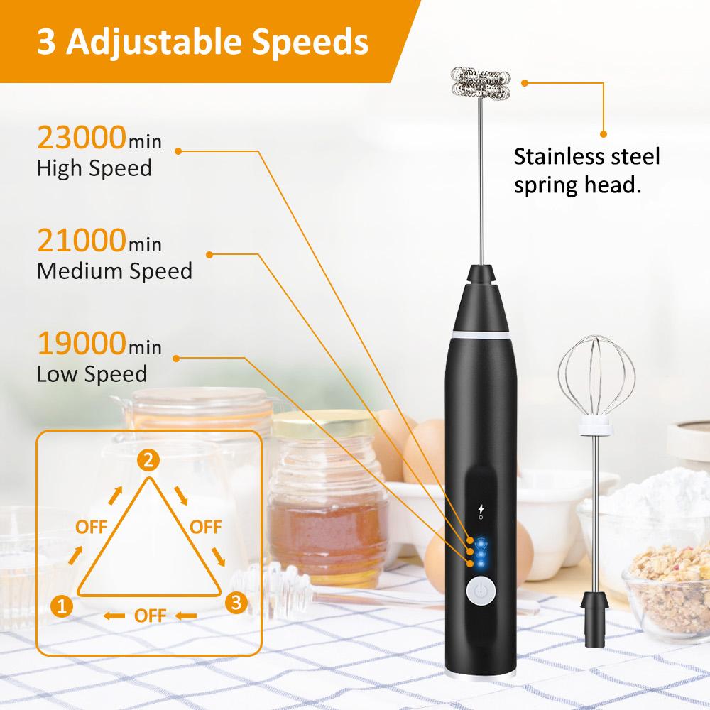 Điện Trứng Bọt Sữa Máy Xay Sinh Tố Cầm Tay USB Sạc Bong Bóng Bọt Be Máy Làm Đánh Trộn Cho Cà Phê Cappuccino