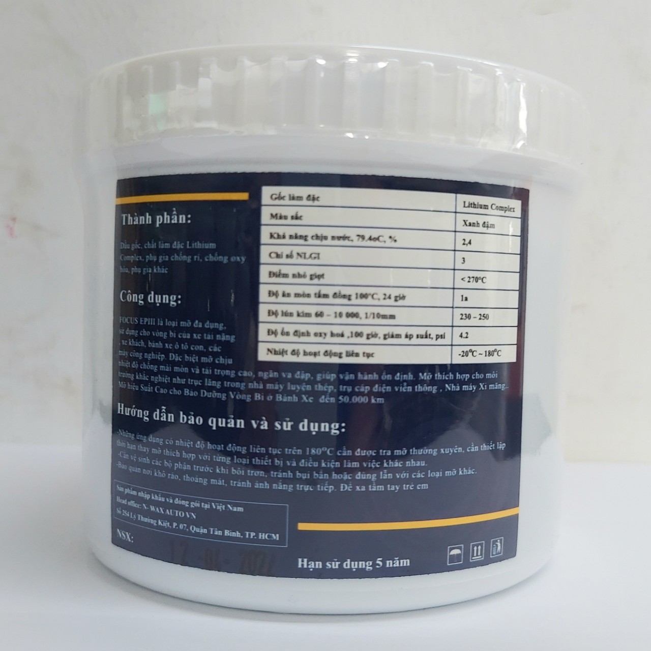 FOCUS EPIII GREASE BLUE NGLI#3 454 GAM