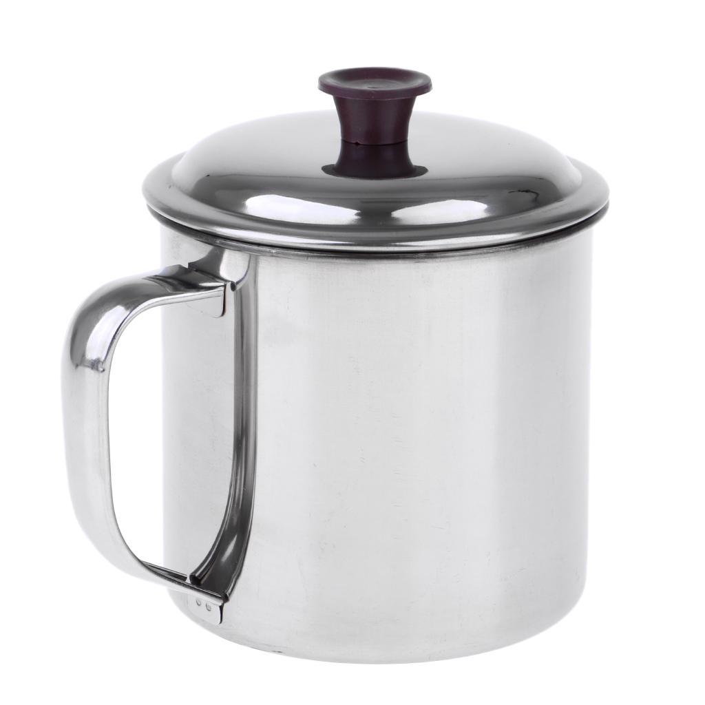 Coffee Mug Drinking Mug Stainless Steel Mug with Lid for Camping Hiking 12cm