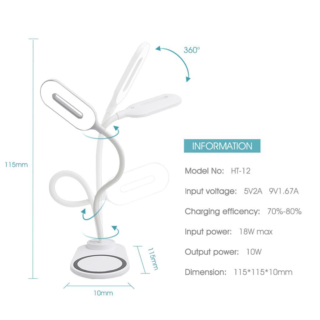 LED Desk Lamp Charger For Office Lighting White