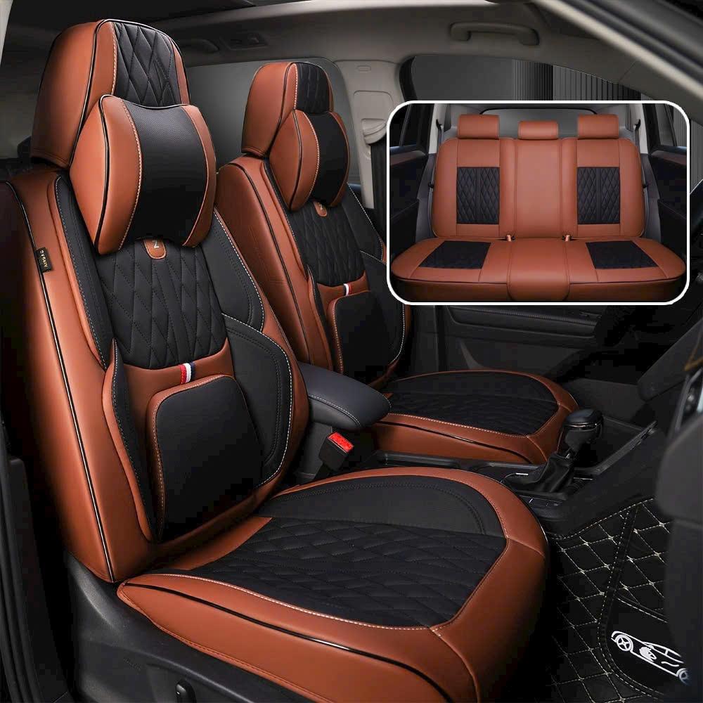 ( Mã A04) Bộ áo ghế da Nappa có đệm cao su non nâng lưng tặng kèm 2 gối