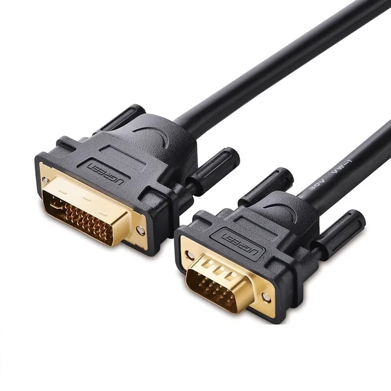 Cáp chuyển đổi DVI 24+5 dương sang Vga dương dài 5m màu đen UGREEN 11678DV102 Hàng chính hãng